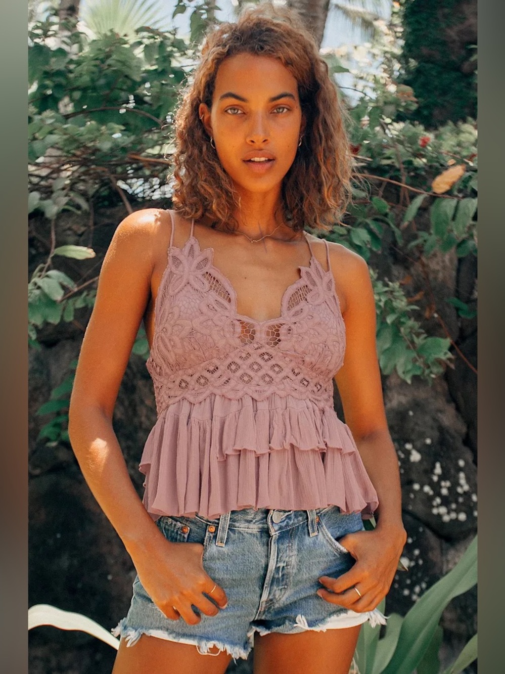 NWT Free People Adella Cami Mauve